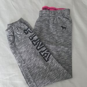 Victoria's Secret Pink Gray Joggers with Pink Waistband